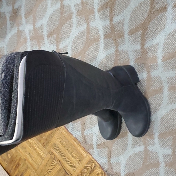 New black over the knee soft leather winter boots Ninewest 8.5 medium - Picture 3 of 11
